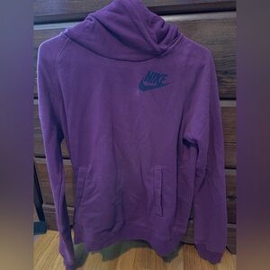 Nike Purple Pullover Hoodie with White Swoosh Tag